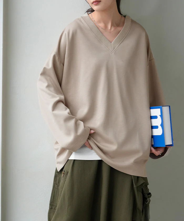 年中使える!「Tシャツ & ロンT」トップス レディース ポンチ生地 ストレッチ 半袖 長袖 Tシャツ カットソー ロング ティーシャツ チュニック クルーネック ドルマン ゆったり 無地 体型カバー お尻が隠れる 大きいサイズ 白 黒 春 夏 HUG.U - Image 42