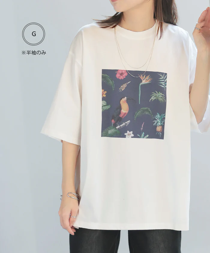 Tシャツ プリント 『 選べる柄×選べる袖丈 』 レディース トップス 長袖 半袖 接触冷感 ＵＶカット 抗菌 防臭 ロゴ カットソー ロング チュニック お尻が隠れる クルーネック ティーシャツ 二の腕カバー 大きいサイズ 体型カバー 白 春 夏 HUG.U メール便 - Image 19