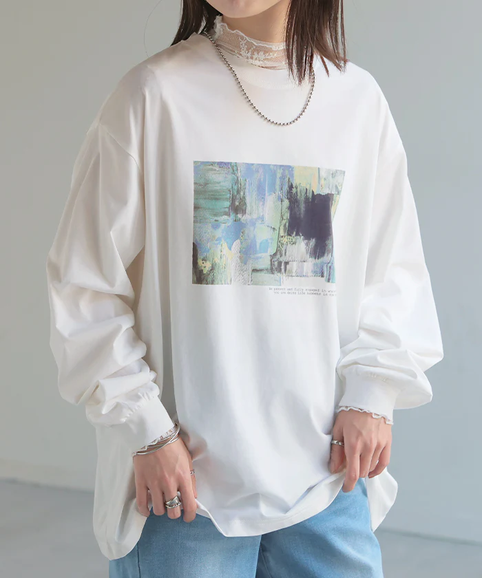 Tシャツ プリント 『 選べる柄×選べる袖丈 』 レディース トップス 長袖 半袖 接触冷感 ＵＶカット 抗菌 防臭 ロゴ カットソー ロング チュニック お尻が隠れる クルーネック ティーシャツ 二の腕カバー 大きいサイズ 体型カバー 白 春 夏 HUG.U メール便 - Image 27