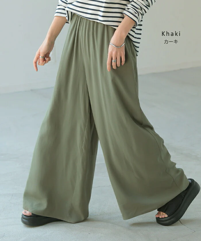 パンツ ワイド 選べる 丈 接触冷感 レディース ■一部7月中旬入荷 ワイドパンツ ロング ロングパンツ 体型カバー ボトムス ボトム ストレート ズボン ゆったり ハイウエスト カラーパンツ フレアパンツ ストレッチ 美脚 大きいサイズ カジュアル 黒 白 春 夏 HUG.U - Image 16