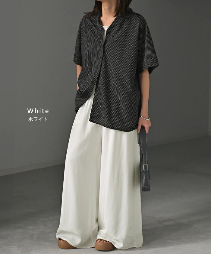 パンツ ワイド 選べる 丈 接触冷感 レディース ■一部7月中旬入荷 ワイドパンツ ロング ロングパンツ 体型カバー ボトムス ボトム ストレート ズボン ゆったり ハイウエスト カラーパンツ フレアパンツ ストレッチ 美脚 大きいサイズ カジュアル 黒 白 春 夏 HUG.U - Image 18