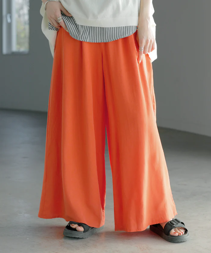 パンツ ワイド 選べる 丈 接触冷感 レディース ■一部7月中旬入荷 ワイドパンツ ロング ロングパンツ 体型カバー ボトムス ボトム ストレート ズボン ゆったり ハイウエスト カラーパンツ フレアパンツ ストレッチ 美脚 大きいサイズ カジュアル 黒 白 春 夏 HUG.U - Image 27