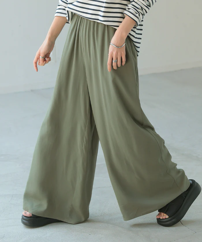 パンツ ワイド 選べる 丈 接触冷感 レディース ■一部7月中旬入荷 ワイドパンツ ロング ロングパンツ 体型カバー ボトムス ボトム ストレート ズボン ゆったり ハイウエスト カラーパンツ フレアパンツ ストレッチ 美脚 大きいサイズ カジュアル 黒 白 春 夏 HUG.U - Image 32