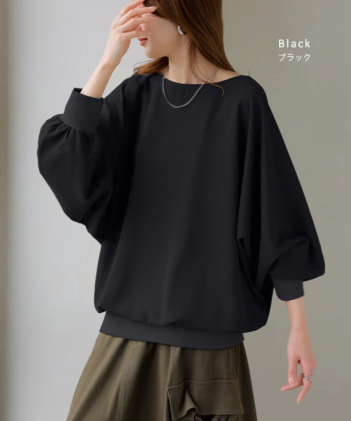 シャツ レディース ノーカラー トップス バンドカラー ブラウス ロング ロングシャツ チュニック プルオーバー ドルマン ボリュームスリーブ 長袖 無地 きれいめ ゆったり 大きいサイズ 体型カバー 通勤 オフィスカジュアル 黒 白 春 夏 HUG.U - Image 15