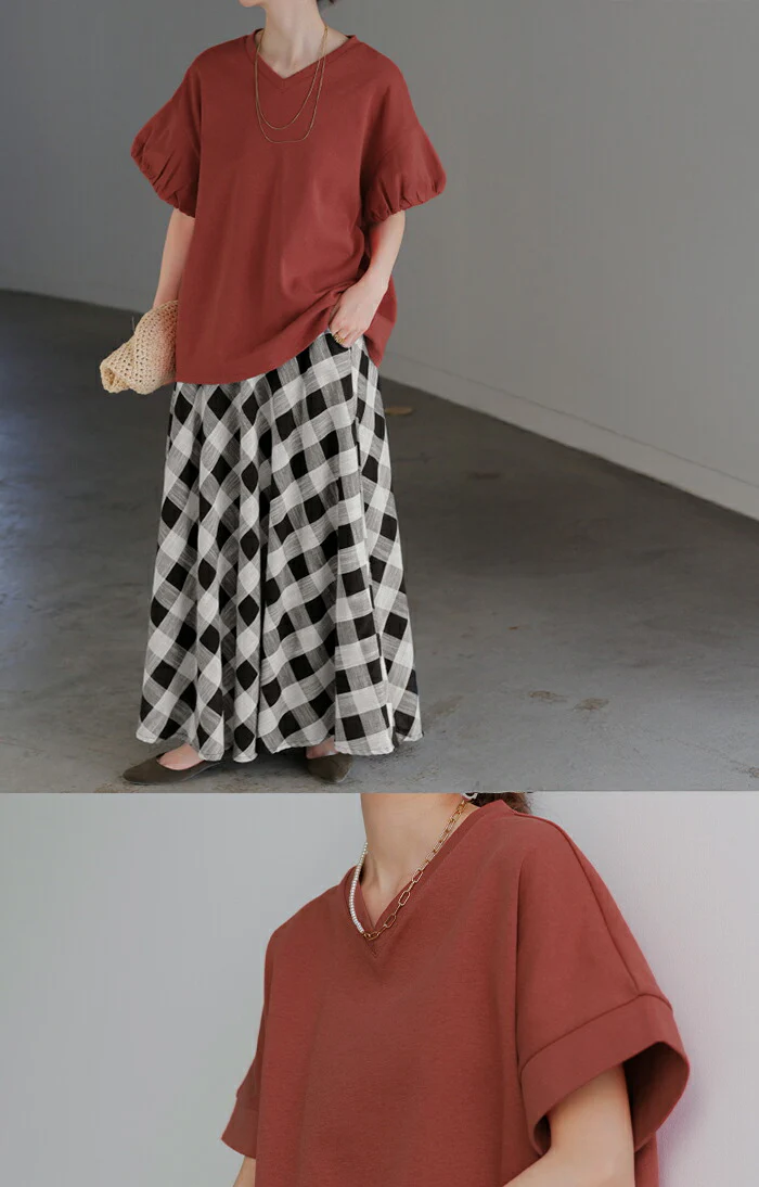 【夏セール】 Tシャツ ボックス袖 レディース トップス カットソー ティーシャツ ロング フレンチスリーブ 二の腕カバー 綿 クルーネック ビッグ 体型カバー 半袖 大きいサイズ ゆったり 無地 ストレッチ きれいめ 白 黒 春 夏 HUG.U メール便 - Image 20