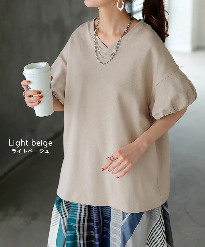 【夏セール】 Tシャツ ボックス袖 レディース トップス カットソー ティーシャツ ロング フレンチスリーブ 二の腕カバー 綿 クルーネック ビッグ 体型カバー 半袖 大きいサイズ ゆったり 無地 ストレッチ きれいめ 白 黒 春 夏 HUG.U メール便 - Image 23