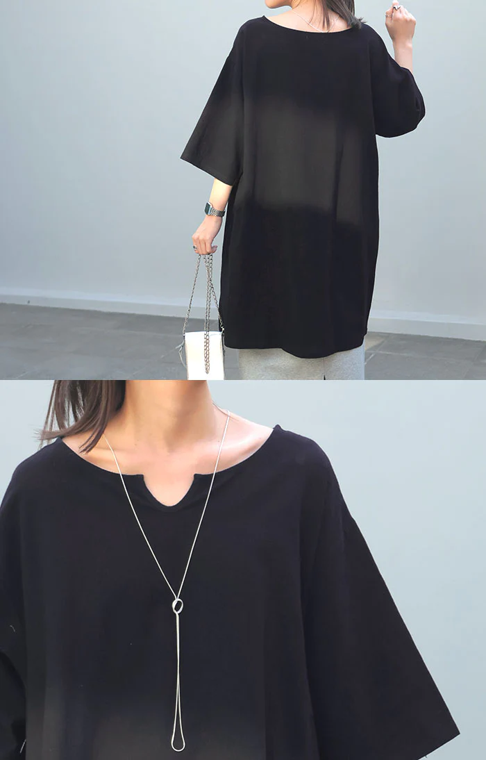 ブラウス チュニック シャツ レディース トップス キーネック スキッパー ロング ロングシャツ シャツワンピース 長袖 無地 綿100％ きれいめ ゆったり 7分袖 大きいサイズ 体型カバー オーバーサイズ お尻が隠れる カーキ 白 黒 春 夏 HUG.U - Image 19