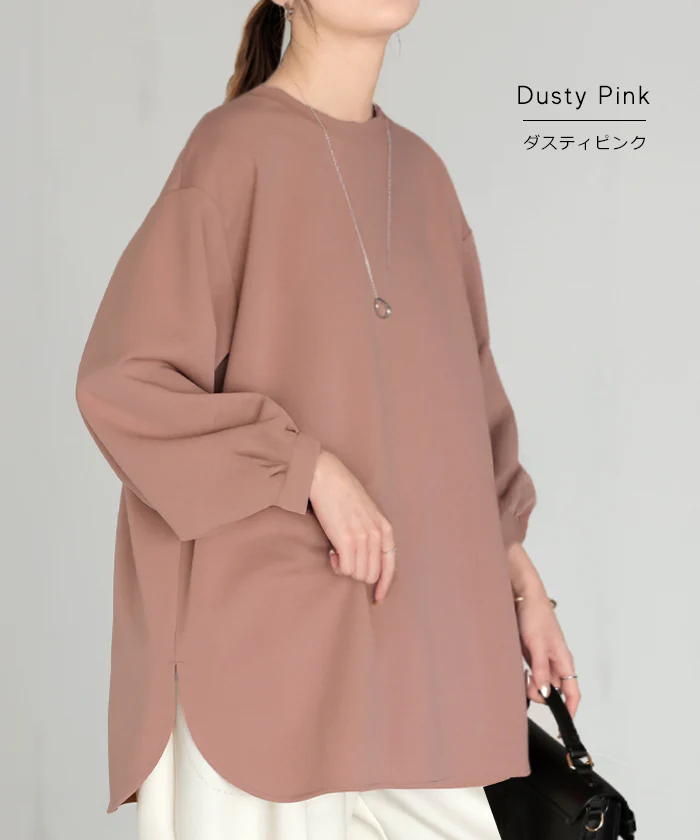 ロンT ブラウス レディース トップス ■一部7月中旬入荷 シャツ 長袖 Tシャツ カットソー ロング ティーシャツ チュニック プラスサイズ クルーネック 長い ドルマン ドルマンスリーブ ゆったり 無地 体型カバー お尻が隠れる 大きいサイズ おしゃれ 白 黒 春 夏 HUG.U - Image 17