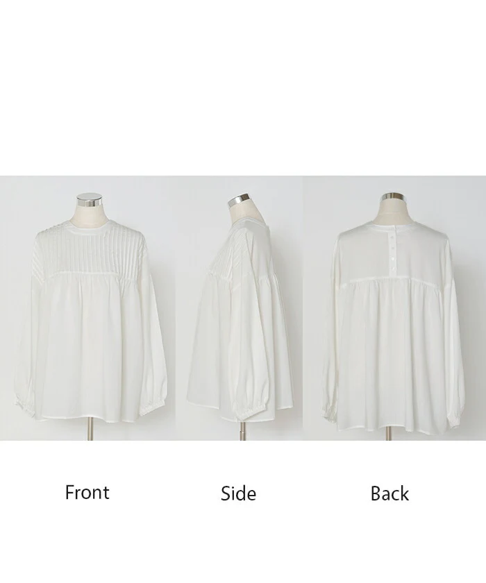 ブラウス 前後2WAY ノーカラー シャツトップス ■一部7月中旬入荷 レディース バンドカラー ロング ロングシャツ チュニック 長袖 無地 ピンタック ボタン きれいめ ゆったり ぽわん袖 ドルマンスリーブ 大きいサイズ 体型カバー お尻が隠れる 白 黒 春 夏 HUG.U メール便 - Image 23