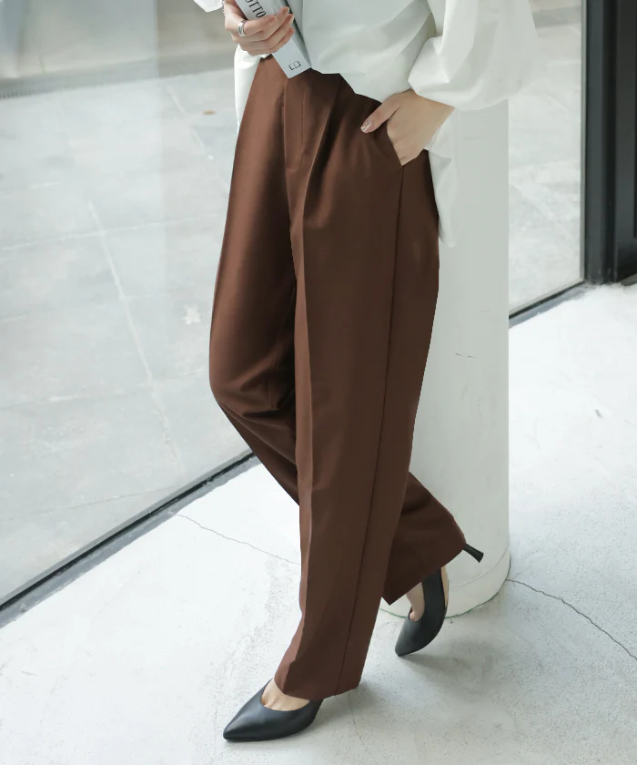 パンツ テーパード レディース ■一部7月下旬入荷 ロング ロングパンツ テーパードパンツ ボトムス ボトム ズボン ストレッチ シワになりにくい 洗濯機 可能 通勤 美脚 体型カバー 大きいサイズ 高身長 低身長 黒 グレー 秋 冬 HUG.U - Image 4