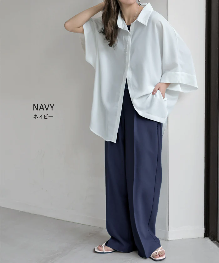 パンツ ワイド ■一部7月中旬入荷 レディース ロング ロングパンツ ワイドパンツ ボトムス ボトム ズボン ストレッチ シワになりにくい 洗濯機 可能 通勤 美脚 体型カバー 大きいサイズ 高身長 低身長 黒 グレー 秋 冬 HUG.U - Image 14