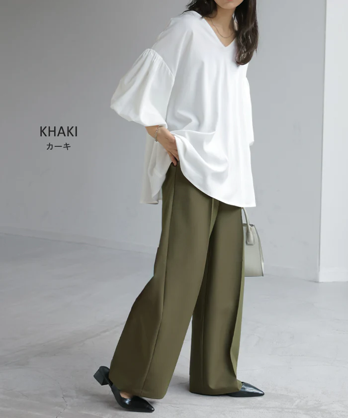 パンツ ワイド ■一部7月中旬入荷 レディース ロング ロングパンツ ワイドパンツ ボトムス ボトム ズボン ストレッチ シワになりにくい 洗濯機 可能 通勤 美脚 体型カバー 大きいサイズ 高身長 低身長 黒 グレー 秋 冬 HUG.U - Image 19