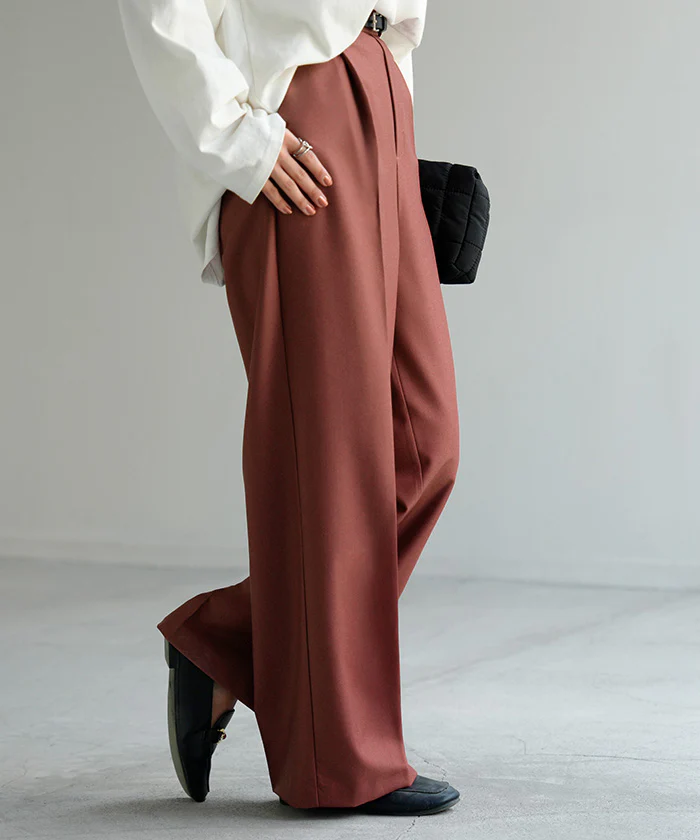 パンツ ワイド ■一部7月中旬入荷 レディース ロング ロングパンツ ワイドパンツ ボトムス ボトム ズボン ストレッチ シワになりにくい 洗濯機 可能 通勤 美脚 体型カバー 大きいサイズ 高身長 低身長 黒 グレー 秋 冬 HUG.U - Image 32