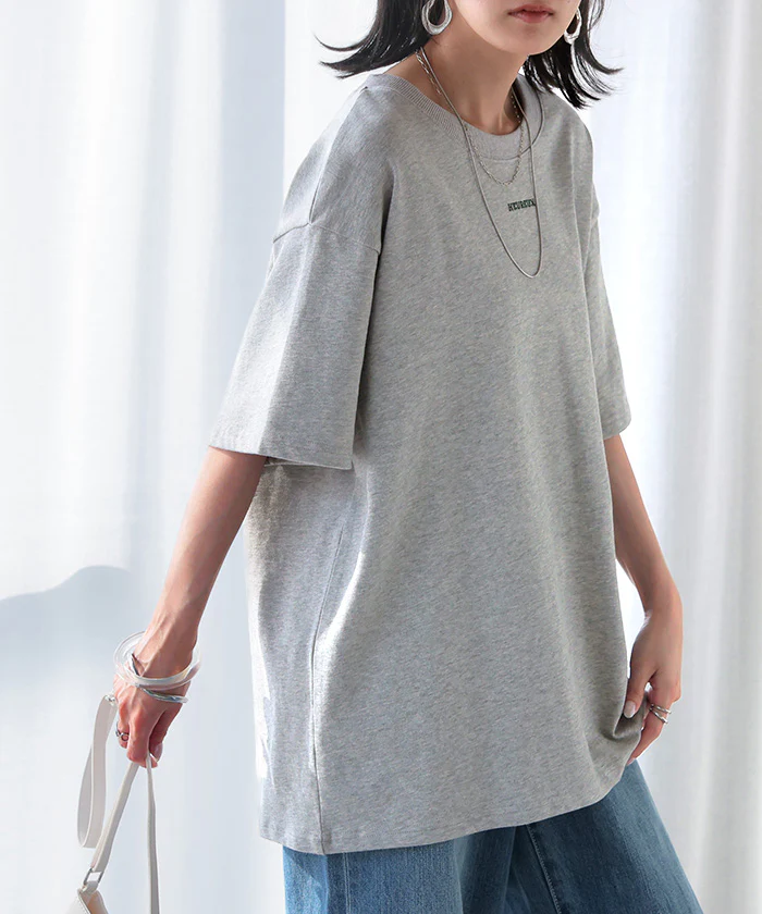 Tシャツ ロゴ 綿100 トップス レディース ■一部7月中旬入荷 メンズ 半袖 カットソー ロング ティーシャツ チュニック クルーネック ドルマン ドルマンスリーブ ヘビーオンス 厚手 ゆったり 無地 体型カバー お尻が隠れる 大きいサイズ おしゃれ 白 黒 春 夏 HUG.U メール便 - Image 27