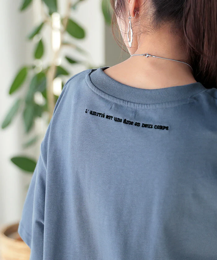 Tシャツ ロゴ 綿100 トップス レディース ■一部7月中旬入荷 メンズ 半袖 カットソー ロング ティーシャツ チュニック クルーネック ドルマン ドルマンスリーブ ヘビーオンス 厚手 ゆったり 無地 体型カバー お尻が隠れる 大きいサイズ おしゃれ 白 黒 春 夏 HUG.U メール便 - Image 32
