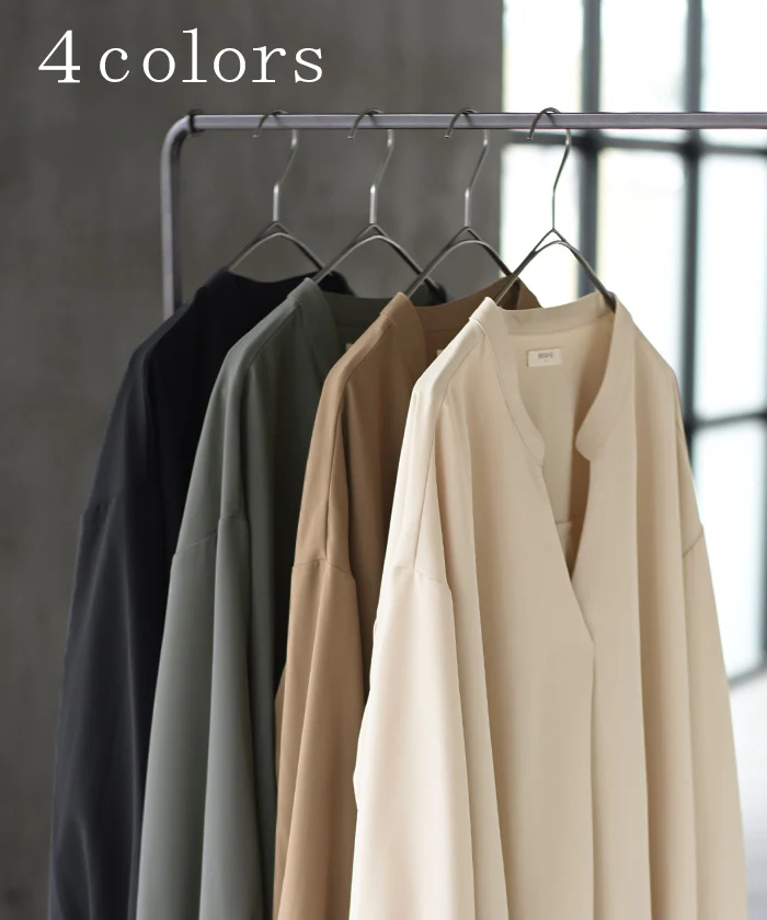 シャツ バックプリーツ ブラウス レディース トップス ロング ロングシャツ プルオーバー スキッパー プリーツ ボリュームスリーブ チュニック フリル 長袖 無地 きれいめ ゆったり 大きいサイズ 体型カバー お尻が隠れる 黒 グレー 秋 冬 HUG.U - Image 10