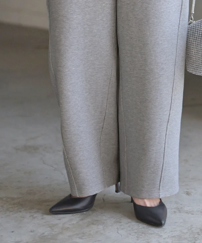 パンツ バレルレッグ レディース ワイド ワイドパンツ ロング ロングパンツ 体型カバー ボトムス ボトム ズボン ゆったり ハイウエスト ストレッチ 美脚 大きいサイズ ウエストゴム ダンボール きれいめ 黒 グレー 秋 冬 HUG.U - Image 15
