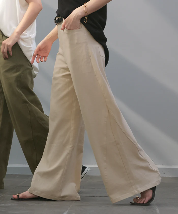パンツ ワイド レディース 選べる 丈 ■一部7月中旬入荷 バギー ワイドパンツ 綿 混 ロング ロングパンツ チノパン 体型カバー ボトムス ボトム ストレート ズボン ゆったり ハイウエスト ストレッチ ウエストゴム 美脚 大きいサイズ カジュアル 黒 白 春 夏 HUG.U - Image 26