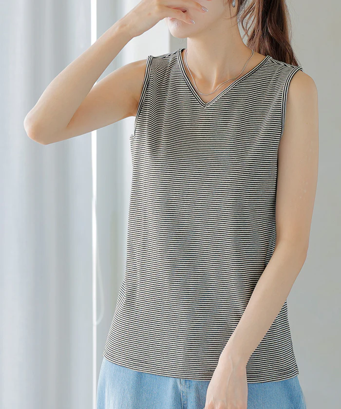 【3点500円OFF・5点以上1,000円OFF】「選べる4タイプ」 タンクトップ レイヤード インナー ■一部7月中旬入荷 トップス タンク レディース 無地 カットソー ノースリーブ キャミソール Uネック クルーネック ゆったり ストレッチ 大人 黒 白 春 夏 HUG.U メール便 - Image 47