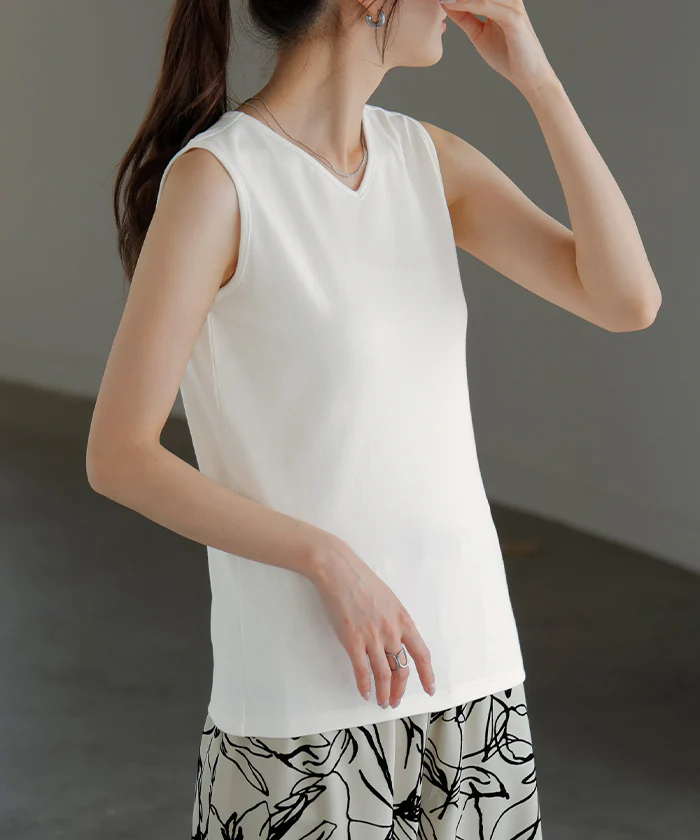 【3点500円OFF・5点以上1,000円OFF】「選べる4タイプ」 タンクトップ レイヤード インナー ■一部7月下旬入荷 トップス タンク レディース 無地 カットソー ノースリーブ キャミソール Uネック クルーネック ゆったり ストレッチ 大人 黒 白 春 夏 HUG.U メール便 - Image 48