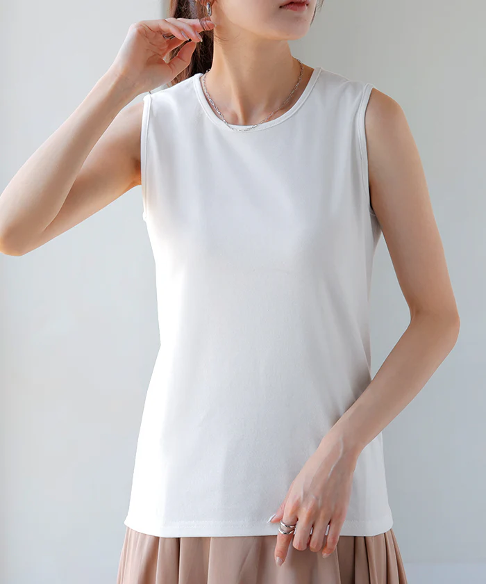 【3点500円OFF・5点以上1,000円OFF】「選べる4タイプ」 ■一部7月中旬入荷 タンクトップ レイヤード インナー トップス タンク レディース 無地 カットソー ノースリーブ キャミソール Uネック クルーネック ゆったり ストレッチ 大人 黒 白 春 夏 HUG.U メール便 - Image 21