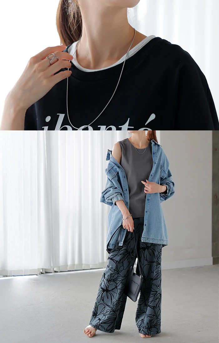 【3点500円OFF・5点以上1,000円OFF】「選べる4タイプ」 ■一部7月中旬入荷 タンクトップ レイヤード インナー トップス タンク レディース 無地 カットソー ノースリーブ キャミソール Uネック クルーネック ゆったり ストレッチ 大人 黒 白 春 夏 HUG.U メール便 - Image 30