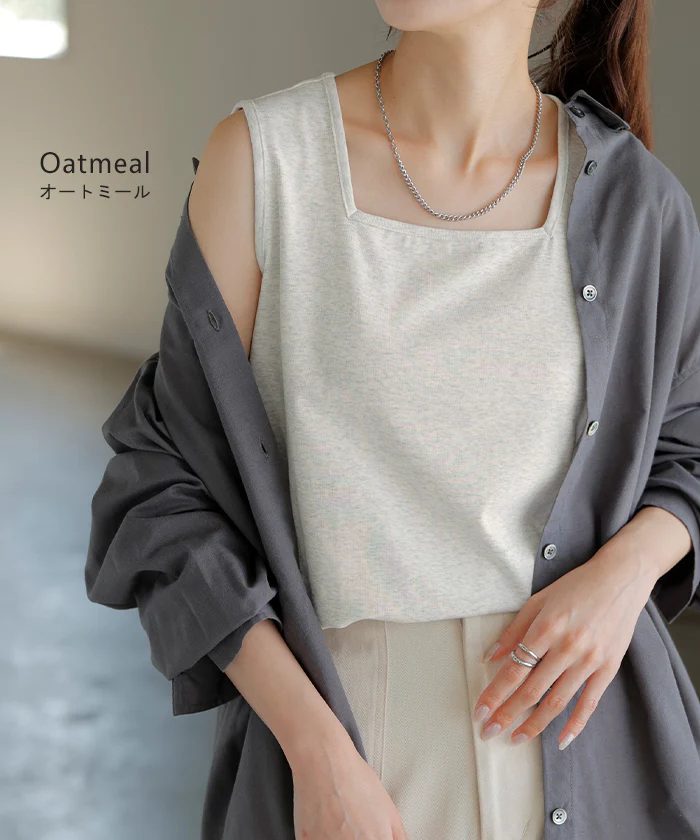 【3点500円OFF・5点以上1,000円OFF】「選べる4タイプ」 ■一部7月下旬入荷 タンクトップ レイヤード インナー トップス タンク レディース 無地 カットソー ノースリーブ キャミソール Uネック クルーネック ゆったり ストレッチ 大人 黒 白 春 夏 HUG.U メール便 - Image 28
