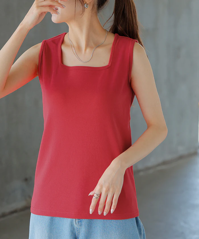 【3点500円OFF・5点以上1,000円OFF】「選べる4タイプ」 ■一部7月下旬入荷 タンクトップ レイヤード インナー トップス タンク レディース 無地 カットソー ノースリーブ キャミソール Uネック クルーネック ゆったり ストレッチ 大人 黒 白 春 夏 HUG.U メール便 - Image 53