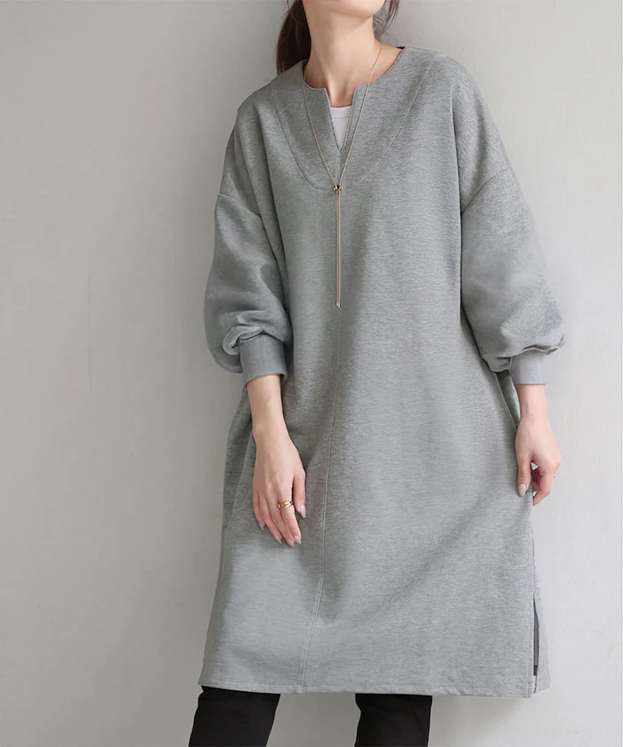 トップス レディース チュニック 長袖 Tシャツ カットソー ロンT ロング ティーシャツ Vネック 長い ドルマン ドルマンスリーブ シワになりにくい ゆったり 無地 体型カバー お尻が隠れる 大きいサイズ おしゃれ 白 黒 秋 冬 HUG.U - Image 29