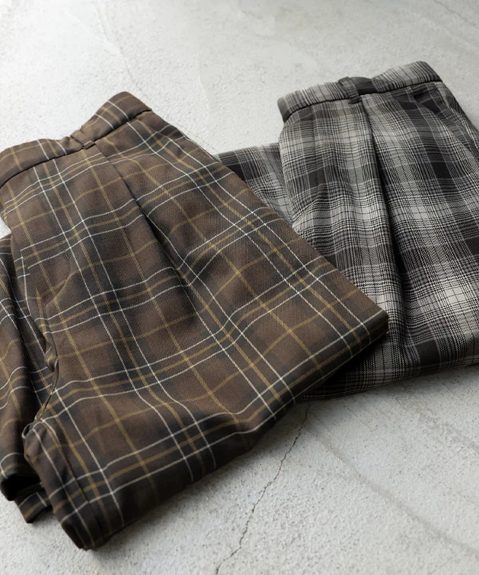 【特別価格】 パンツ チェック 柄 洗える " 選べる 2丈 " ワイド レディース ワイドパンツ ロング ロングパンツ ボトムス ボトム ストレート ズボン ハイウエスト ストレッチ ゆったり 高身長 トール 体型カバー 美脚 大きいサイズ カジュアル 黒 ブラウン 秋 冬 HUG.U - Image 20