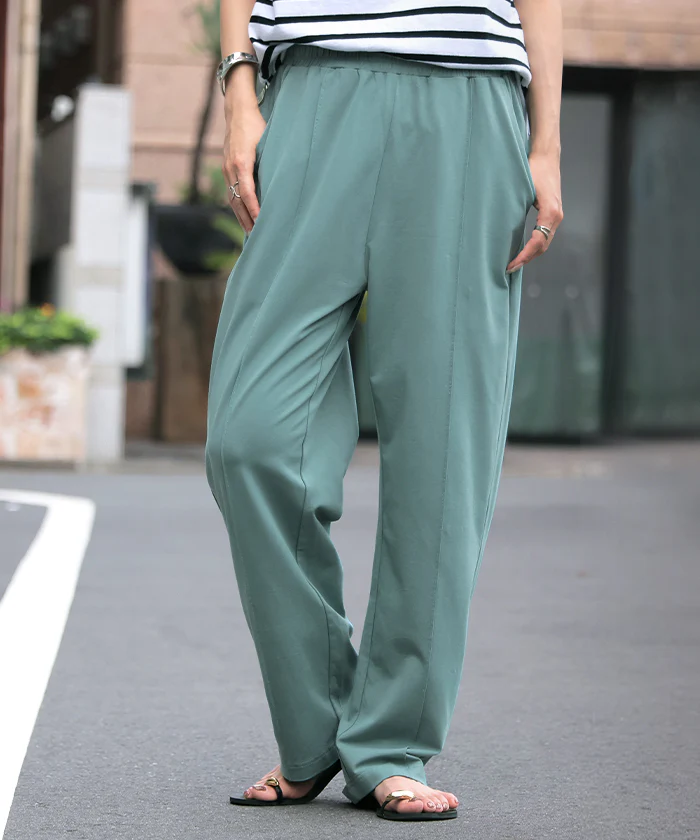 パンツ UVカット 接触冷感 汗ジミ防止 レディース カラーパンツ カラー ワイドパンツ ロング ロングパンツ 微 撥水 体型カバー ボトムス ボトム ストレート ズボン ゆったり ハイウエスト ストレッチ 美脚 大きいサイズ 黒 グレー 春 夏 HUG.U - Image 27