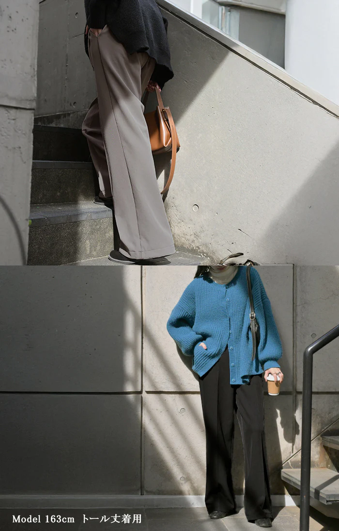 パンツ 裏起毛 ストレッチ " 選べる 2丈 " ワイド レディース フリース スラックス あったか ワイドパンツ ロング 体型カバー ボトムス ボトム ストレート ズボン ゆったり ハイウエスト 美脚 大きいサイズ きれいめ カジュアル 黒 グレー 秋 冬 HUG.U - Image 18