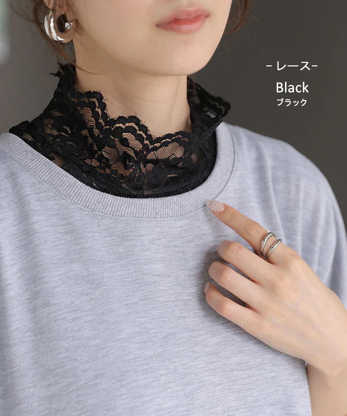 “ ズレない ” つけ襟 レイヤード ■一部7月中旬入荷 シャツ 風 ブラウス レディース フリル 重ね着 チェック 無地 チェックシャツ 付け襟 襟 綿100％ ハイネック スタンドカラー ディッキー レイヤードトップス インナー 小物 シンプル 重ね着風 白 黒 レッド 秋 冬 HUG.U メール便 - Image 16