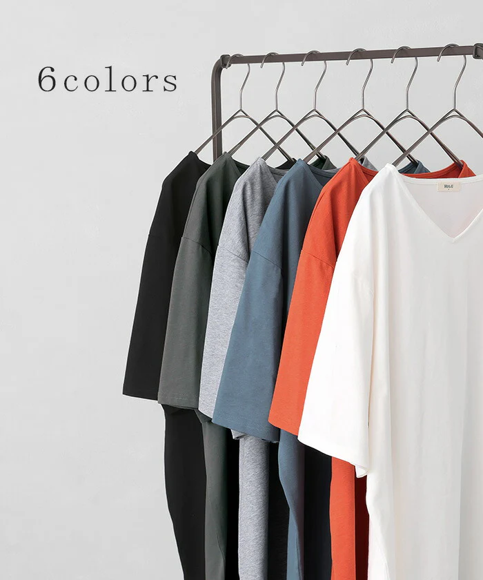 アウトレット Tシャツ レディース 汗ジミ防止 UVカットトップス 半袖 綿100％ カットソー ロング ティーシャツ チュニック Vネック Uネック 長い ドルマン ドルマンスリーブ ゆったり 無地 体型カバー お尻が隠れる 大きいサイズ おしゃれ 白 黒 春 夏 HUG.U メール便 - Image 9