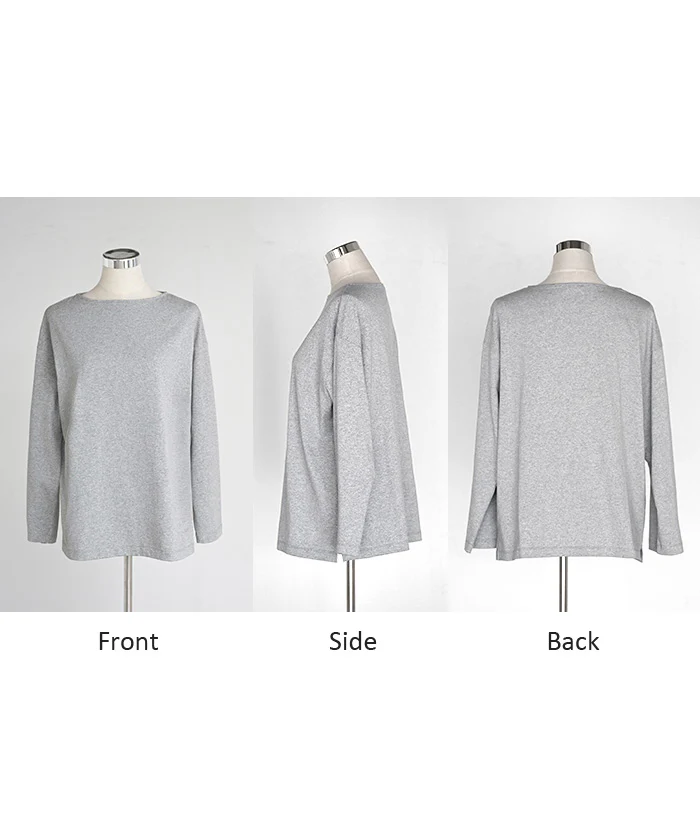 ロンT ボーダー 刺繍 レディース トップス 長袖 Tシャツ 綿100 カットソー ロング チュニック バスク ティーシャツ ビッグ プラスサイズ ボートネック クルーネック 長い ゆったり 無地 体型カバー お尻が隠れる 大きいサイズ おしゃれ 白 黒 秋 冬 HUG.U - Image 24