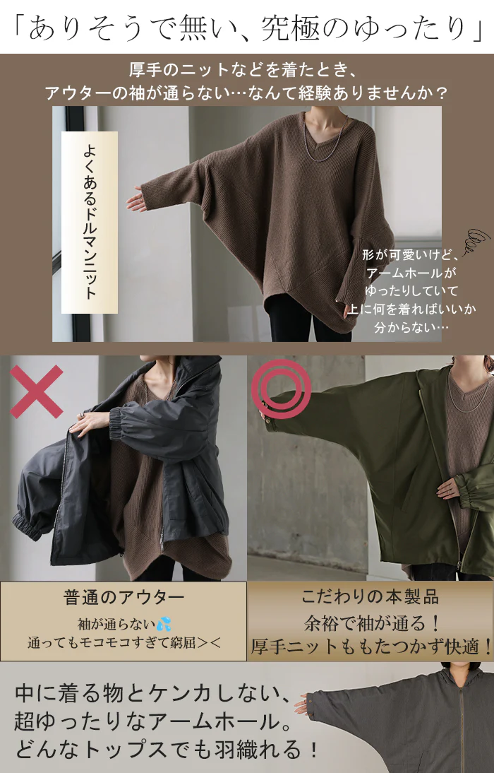 ジャケット ロング ドルマン レディース アウター トップス オーバー お尻が隠れる ジャンパー コート 無地 長袖 Vネック ライトアウター コクーン ノーカラー 羽織 チュニック 大きいサイズ 体型カバー 二の腕カバー 着物コート 着物 黒 冬 秋 HUG.U - Image 4