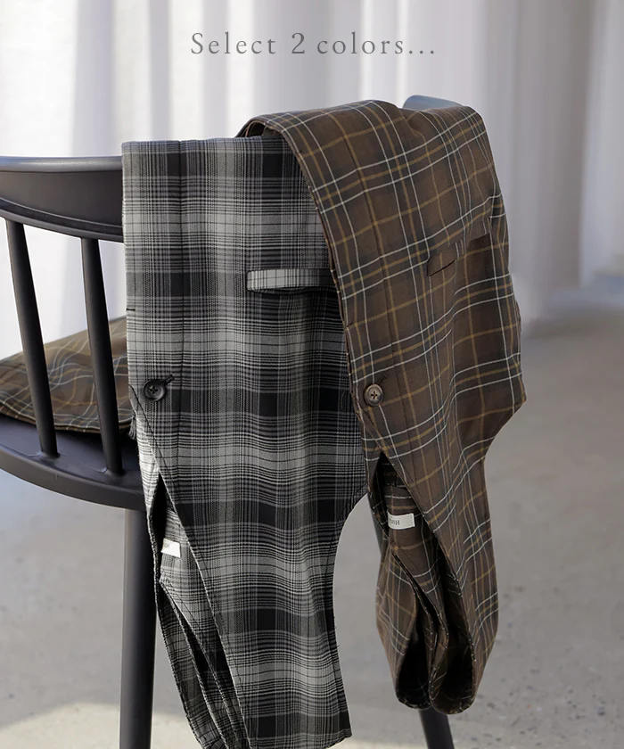 ワンピース ジレ ジャンパースカート 2way チェック ウォッシャブル サロペット レディース ロング ロングワンピース シワになりにくい 微 起毛 レイヤード 重ね着 ゆったり きれいめ オーバーサイズ 大きいサイズ 体型カバー 黒 ブラウン 秋 冬 HUG.U - Image 12