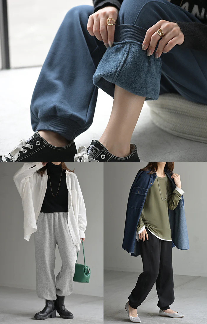 パンツ " 特暖 " 裏シャギー スウェット レディース ロング スウェットパンツ 選べる 2丈 裏起毛 ロングパンツ ジョガーパンツ ズボン ゆったり ストレッチ リブ ボトムス ボトム ハイウエスト 体型カバー 大きいサイズ カジュアル 黒 グレー 秋 冬 HUG.U - Image 15