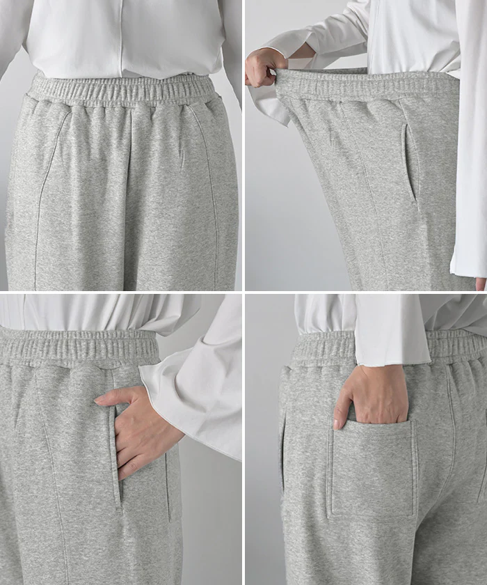 パンツ " 特暖 " 裏シャギー スウェット レディース ロング スウェットパンツ 選べる 2丈 裏起毛 ロングパンツ ジョガーパンツ ズボン ゆったり ストレッチ リブ ボトムス ボトム ハイウエスト 体型カバー 大きいサイズ カジュアル 黒 グレー 秋 冬 HUG.U - Image 22