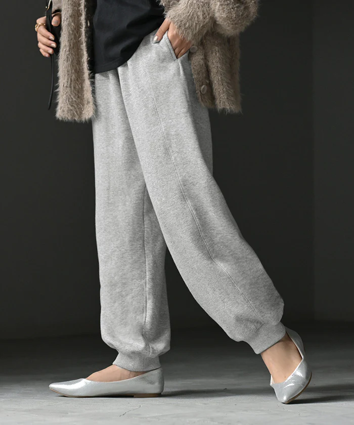 パンツ " 特暖 " 裏シャギー スウェット レディース ロング スウェットパンツ 選べる 2丈 裏起毛 ロングパンツ ジョガーパンツ ズボン ゆったり ストレッチ リブ ボトムス ボトム ハイウエスト 体型カバー 大きいサイズ カジュアル 黒 グレー 秋 冬 HUG.U - Image 28