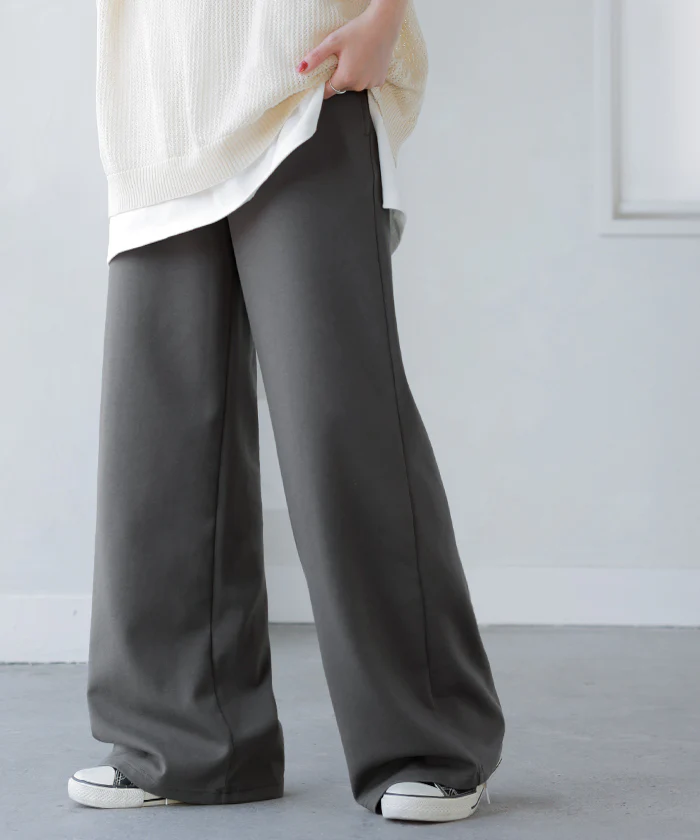 2026SS新作 パンツ ワイド レディース ボトムス シワになりにくい ズボン ずぼん ロングパンツ ロング ストレート ウエストゴム 紐 締め付けない ストレッチ マタニティ 妊娠 初期 妊婦 臨月 飛行機 旅行 体型カバー 大きいサイズ イエロー ブラック 春 夏 HUG.U - Image 27