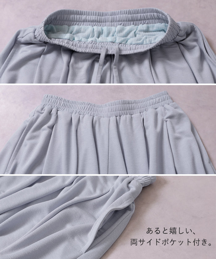 2026SS新作 パンツ 「トイレで便利」 ペチコート付き ■一部7月中旬入荷 ワイド レディース ワイドパンツ ロング ロングパンツ ペチパンツ フレア ガウチョ ストレート ボトムス ズボン ずぼん ハイウエスト ウエストゴム 裏地 高身長 ゆったり 体型カバー 無地 黒 ブラック 春 夏 HUG.U - Image 23