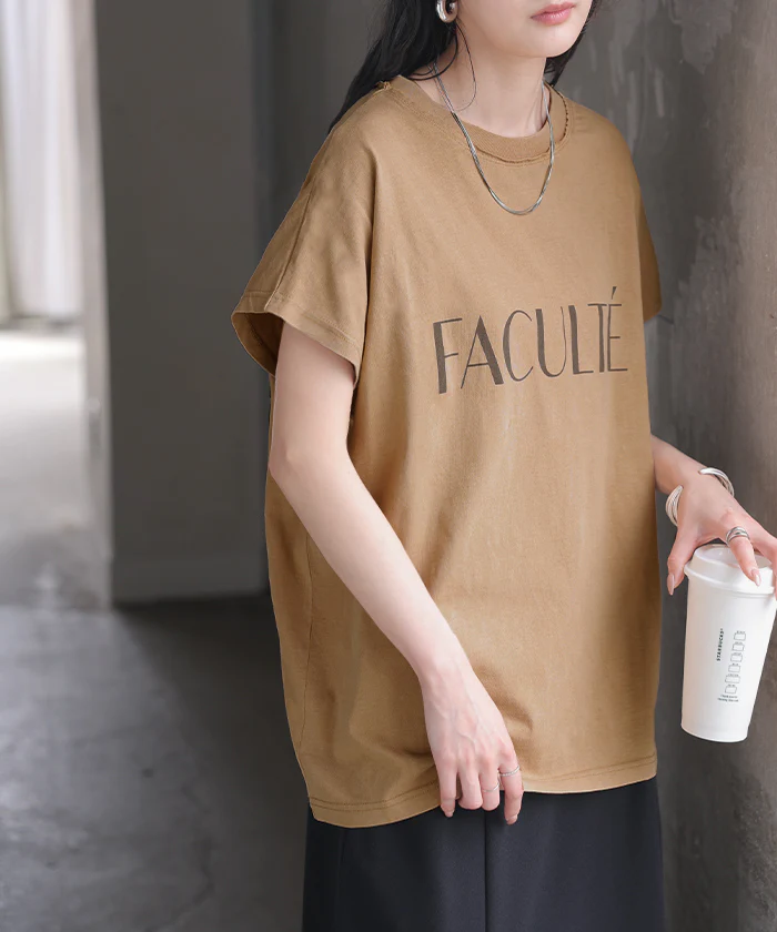 2026SS新作 Tシャツ ロゴT 綿100% レディース トップス カットソー ロング ヴィンテージ風 半袖 コットン ロゴTシャツ クルーネック ウォッシュ加工 お尻が隠れる 体型カバー 古着風 ユーズド感 ドロップショルダー ゆったり 大きいサイズ ブラック グレー 春 夏 HUG.U メール便 - Image 5