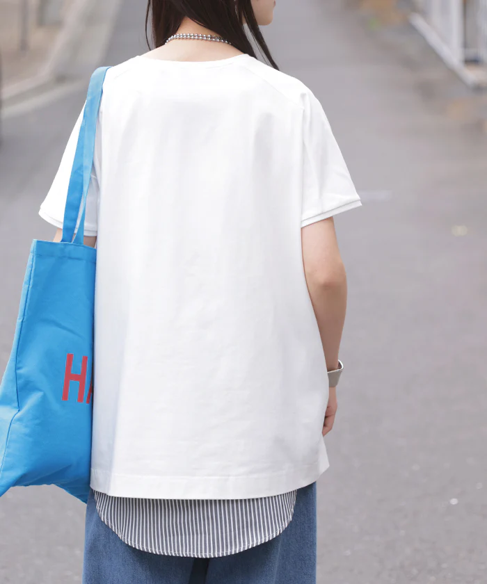 2026SS新作 Tシャツ 接触冷感 強冷感 UVカット レディース トップス フレンチスリーブ プルオーバー チュニック 涼しい ひんやり 遮蔽率99.9% UPF50+ ロング 体型カバー 半袖 ゆったり 大きいサイズ カットソー 無地 カジュアル ブルー ホワイト 春 夏 HUG.U メール便 - Image 15