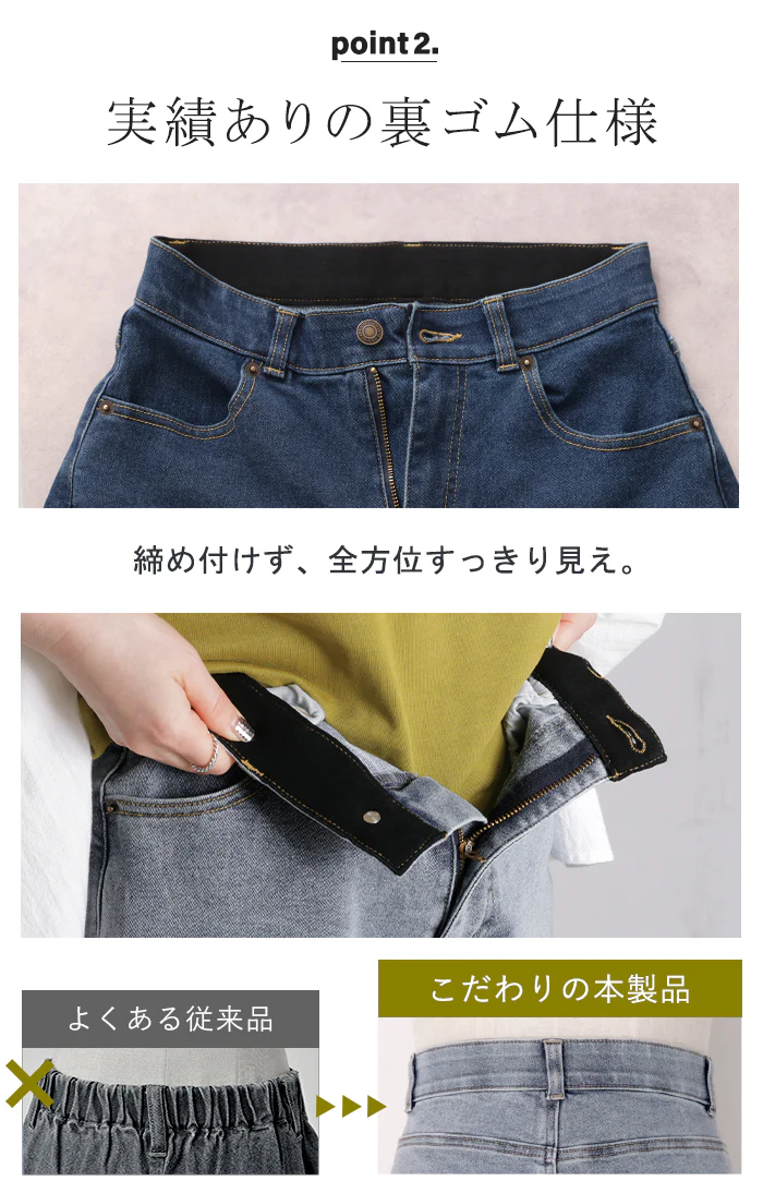 2026SS新作 パンツ バレルレッグ デニム 選べる ■一部7月中旬入荷 2丈 レディース ボトムス カーブパンツ ジーパン ジーンズ ウエストゴム 総ゴム ストレッチ ワイドパンツ ボトム ズボン 伸縮性 体型カバー ゆったり 大きいサイズ ユーズド 風 カジュアル 春 夏 ブルー 青色 HUG.U - Image 8