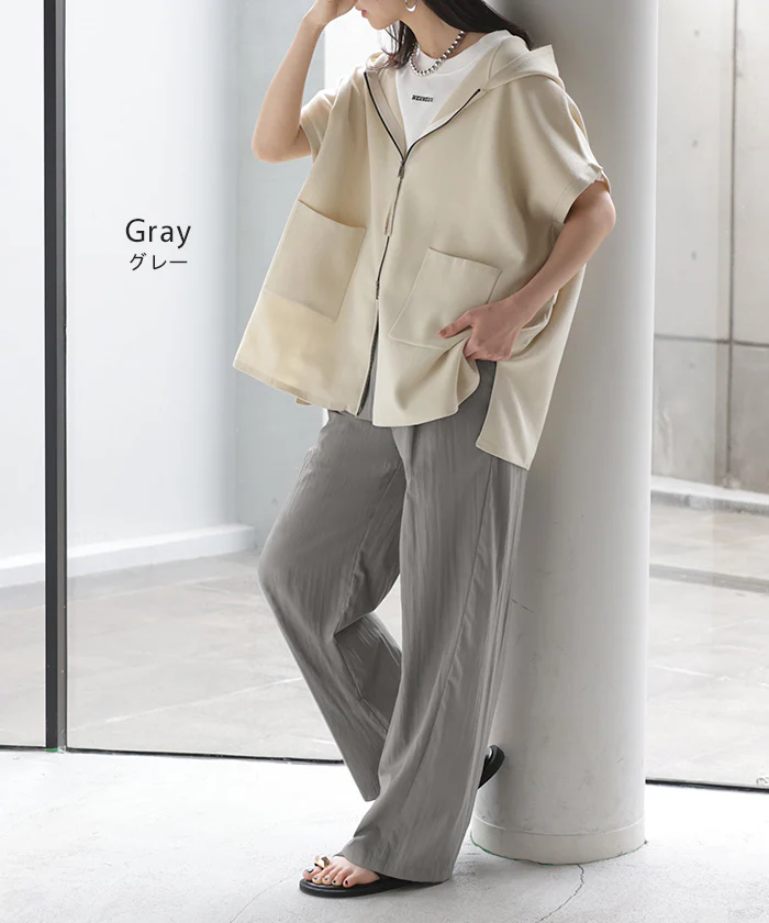 2026SS新作 パンツ ロング ワイド ワッシャー レディース ワイドパンツ 軽い ストレート シワ加工 タック ウエストゴム セットアップ 可 ハイウエスト ボトムス ズボン ストレッチ 軽い 高身長 トール丈 美脚 大きいサイズ 体型カバー ゆったり 黒 ベージュ 春 夏 HUG.U - Image 13