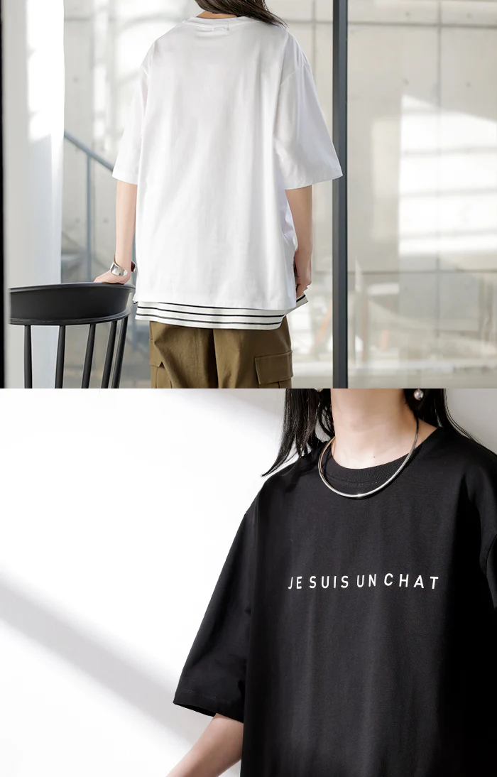 2026SS新作 Tシャツ 接触冷感 【 体感-2℃ 】 ■一部7月中旬入荷 レディース トップス ロゴT ロゴTシャツ ロング ロングTシャツ カットソー ひんやり 冷感 半袖 五分袖 二の腕カバー 体型カバー お尻が隠れる 毛玉になりにくい ゆったり ブラック ホワイト 春 夏 HUG.U メール便 - Image 10