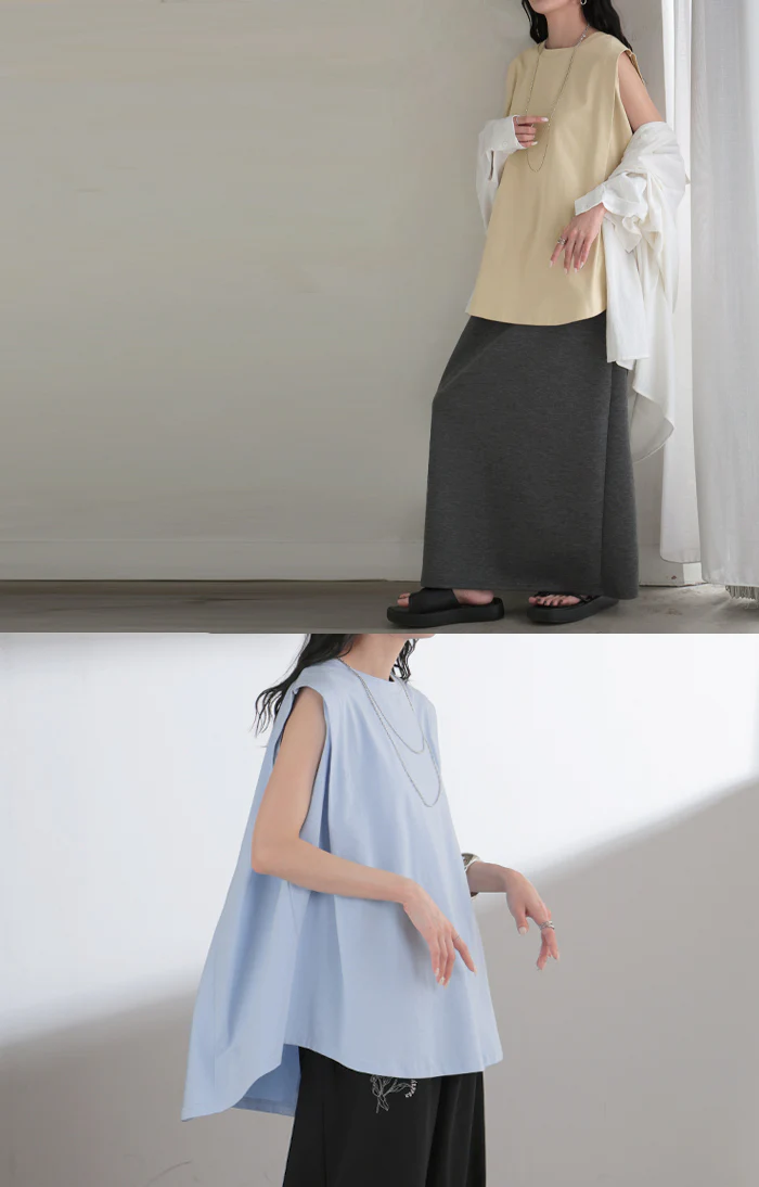 2026SS新作 タンクトップ 接触冷感 「体感-2℃」 ■7月中旬入荷 レディース トップス タンク ノースリーブ 涼しい ひんやり 吸水速乾 毛玉防止 無地 クルーネック インナー レイヤード 重ね着 お尻が隠れる 薄い きれいめ 体型カバー 無地 黒 ベージュ 春 夏 HUG.U メール便 - Image 22