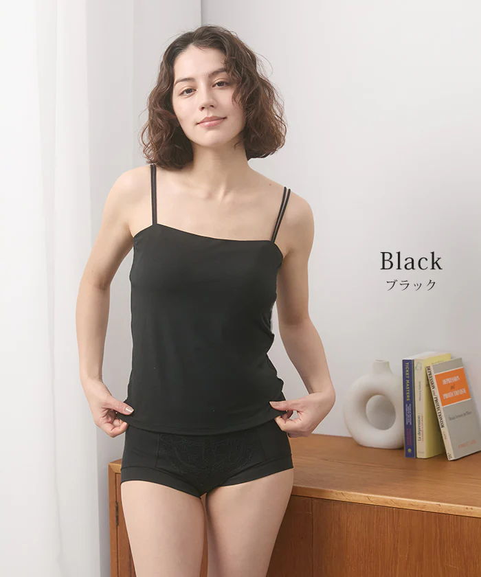 ブラトップ カップ付き カップ付きブラ カップ付きブラジャー ブラジャー ブラ カップ付きキャミソール カップ付きキャミ インナー 2WAY キャミ 大きいサイズ レディース トップス ノンワイヤー M L XL ブラック 黒 楽 涼しい 快適 ホールド力 春 夏 ESLIA エスリア - Image 28