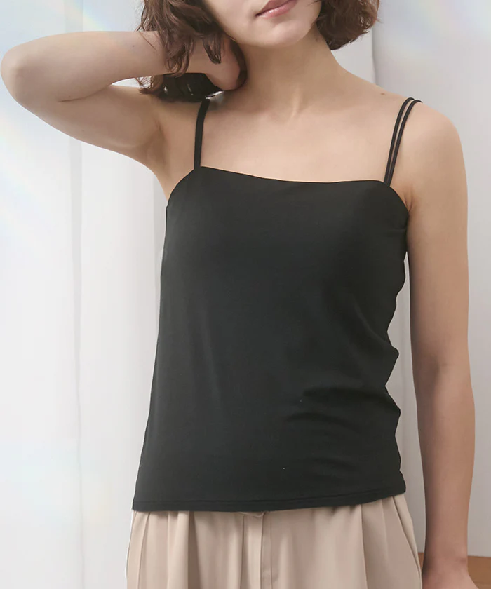 ブラトップ カップ付き カップ付きブラ カップ付きブラジャー ブラジャー ブラ カップ付きキャミソール カップ付きキャミ インナー 2WAY キャミ 大きいサイズ レディース トップス ノンワイヤー M L XL ブラック 黒 楽 涼しい 快適 ホールド力 春 夏 ESLIA エスリア - Image 31
